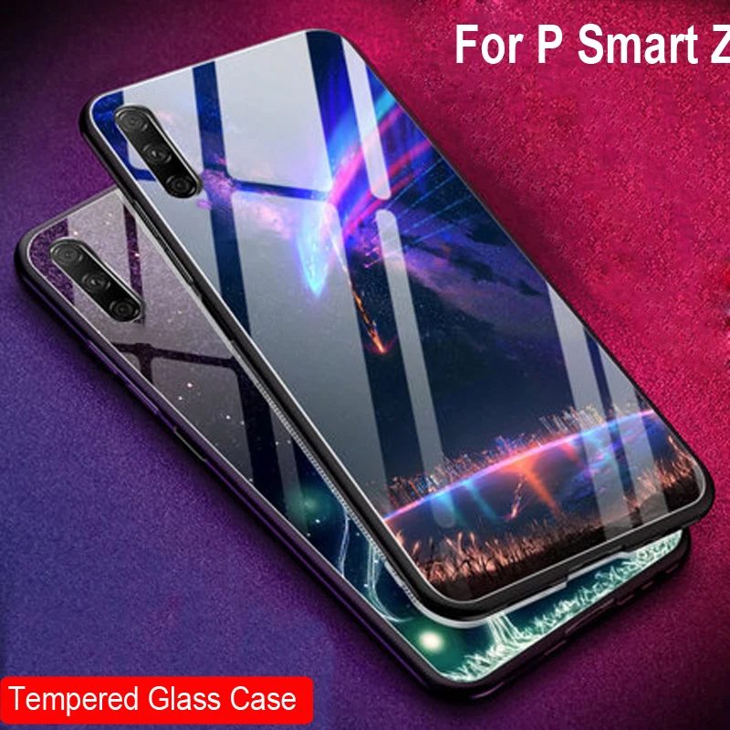 Чехол из закаленного стекла для huawei P Smart Z, Мягкая силиконовая задняя крышка для huawei P Smart Z, звездный узор, чехлы для телефонов, чехол Funda