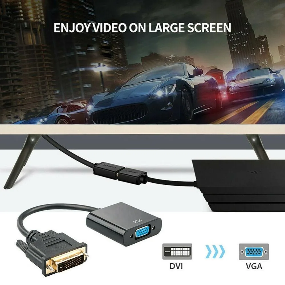 Full HD 1080P DVI-D VGA адаптер 24+ 1 25Pin штекер 15 pin женский кабель конвертер для ПК компьютер HDTV монитор дисплей