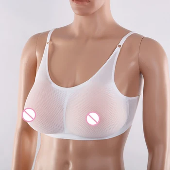 

500g Silicone Fake Breasts with Elastic breathable Bra For Cosplay Queen Shemal Transvestite Mastectomy