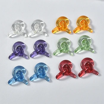 

Transparent Acrylic Material Knotted Resin Patch DIY Japanese Simple Earrings Ear Stud Hair Accessories Material 6pcs