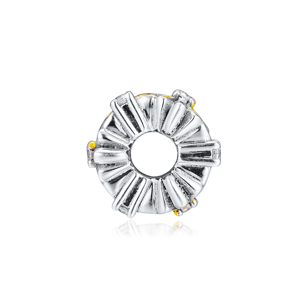 DIY подходит для браслетов Pandora Charms Daisies все вокруг бисера 925 пробы-серебро-ювелирные изделия