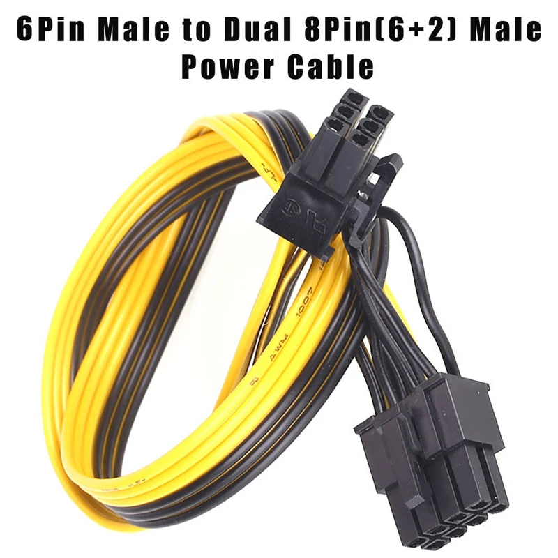 Power Cord PSU Mining Machine Graphics Card PCI-E Male-To-Male 6Pin To 6+2 Pin Desktop Computer BTC LTC Ethereum Extension Cord