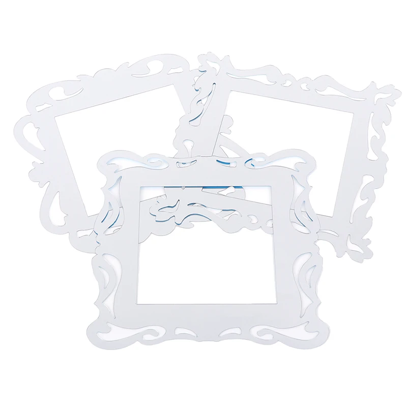 1PCS Removable Photo Display Frame Silver 3D Contemporary Acrylic Light Switch Sticker Square Fashion Mirror Wall Stickers