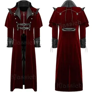 

cosplay costumes halloween fancy clothes Gentleman dress PU leather stitching zipper Lapel slim Tuxedo trench coats