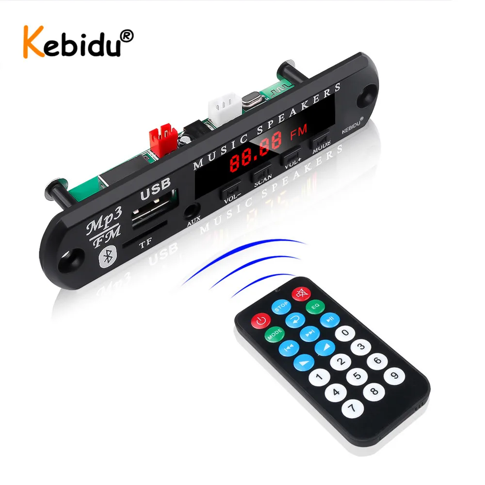 Беспроводная Плата декодера Kebidu для автомобиля 12 В с Bluetooth MP3 WMA mp3-плеером USB TF