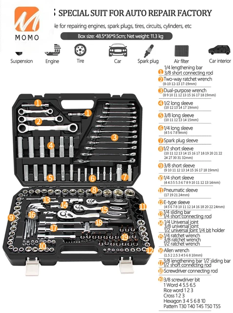 53 pièces Réparation Automobile Kit Outil Réparation Automobile machine  Réparation Rapide Clé Et Réparation Automobile Outil, Mode en ligne