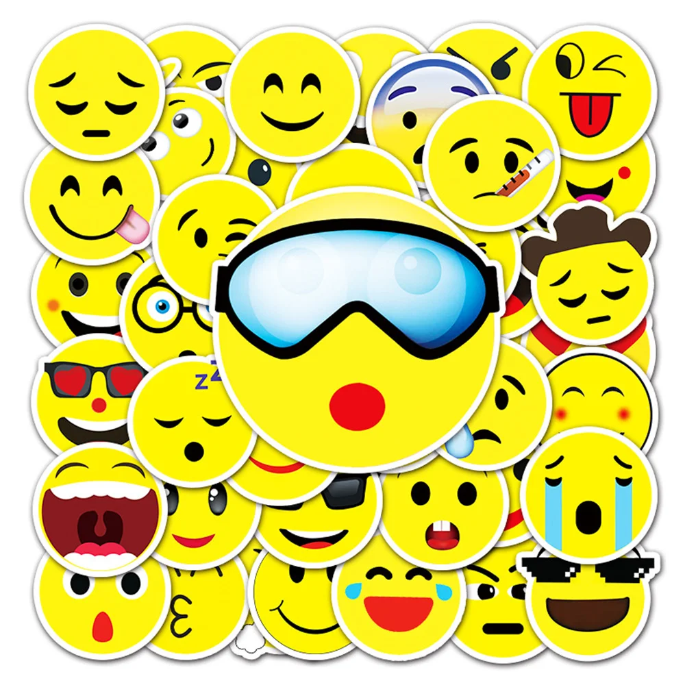 

10/30/50PCS Cute Smiling Face Cartoon Personality Graffiti Waterproof Sticker Suitcase Notebook Refrigerator Water Cup Wholesale