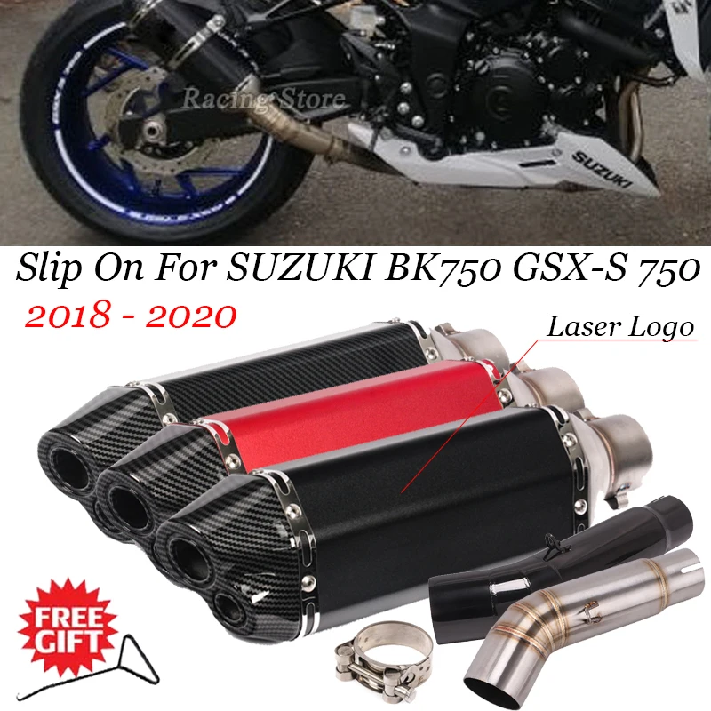 Slip On For SUZUKI GSX-S750 BK750 GSR750 GSX S750 2017-2020 Motorcycle Exhaust Systems Escape Moto Modified DB Killer Link Pipe