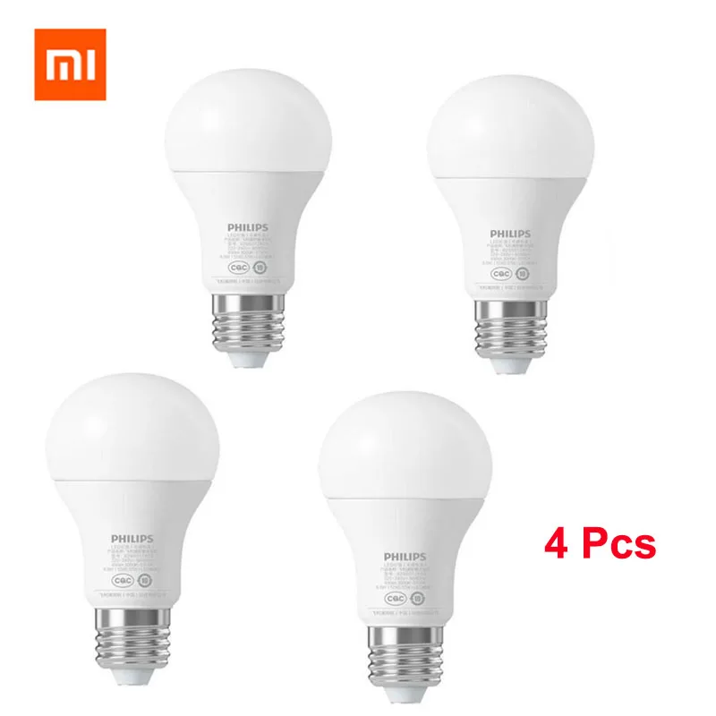 4 pcs white Крепление для спортивной камеры Xiao mi Цзя смарт-белый светодиодный E27 лампа mi светильник приложение Wi-Fi пульт для группы Управление 3000 k-5700 k 6,5 W 450lm 220-240V 50/60Hz - Цвет: 4 pcs white