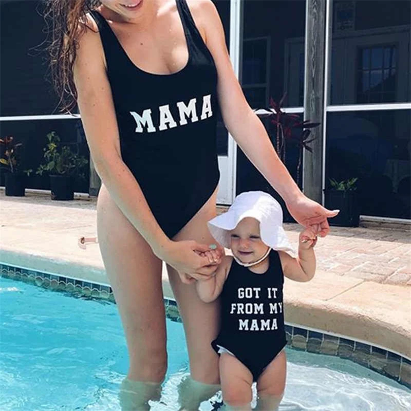 Женский слитный купальник для мамы и дочери пляжная одежда семьи|Сочетающаяся