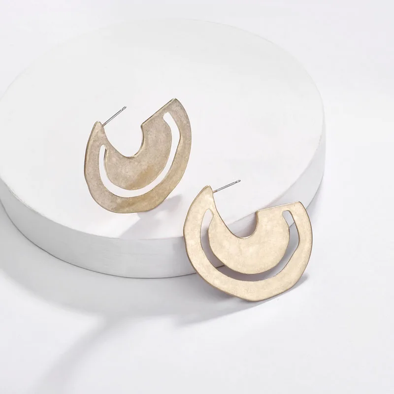 Серьги-кольца в форме Луны с золотым и серебряным покрытием, массивные серьги, ювелирные изделия, модные женские аксессуары