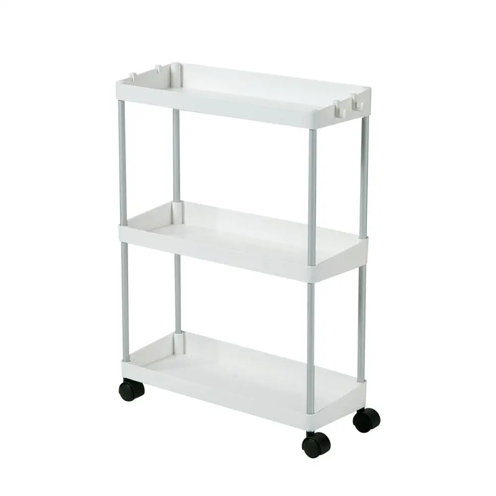 3 Layers Removable Storage Rack kitchen Wheeled Trolley Spice Racks Bathroom Floor Rack Home Organizer - Цвет: A