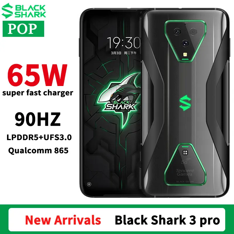 Глобальный Встроенная память оригинальный черный акулы 3 Pro 5G игровой телефон 7 1