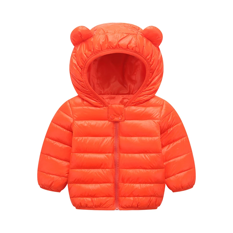 Зимние Детские пальто; теплые куртки для детей; хлопковое пуховое пальто для маленьких мальчиков и девочек; куртка-парка; Верхняя одежда; ветровка; одежда для детей - Цвет: Orange
