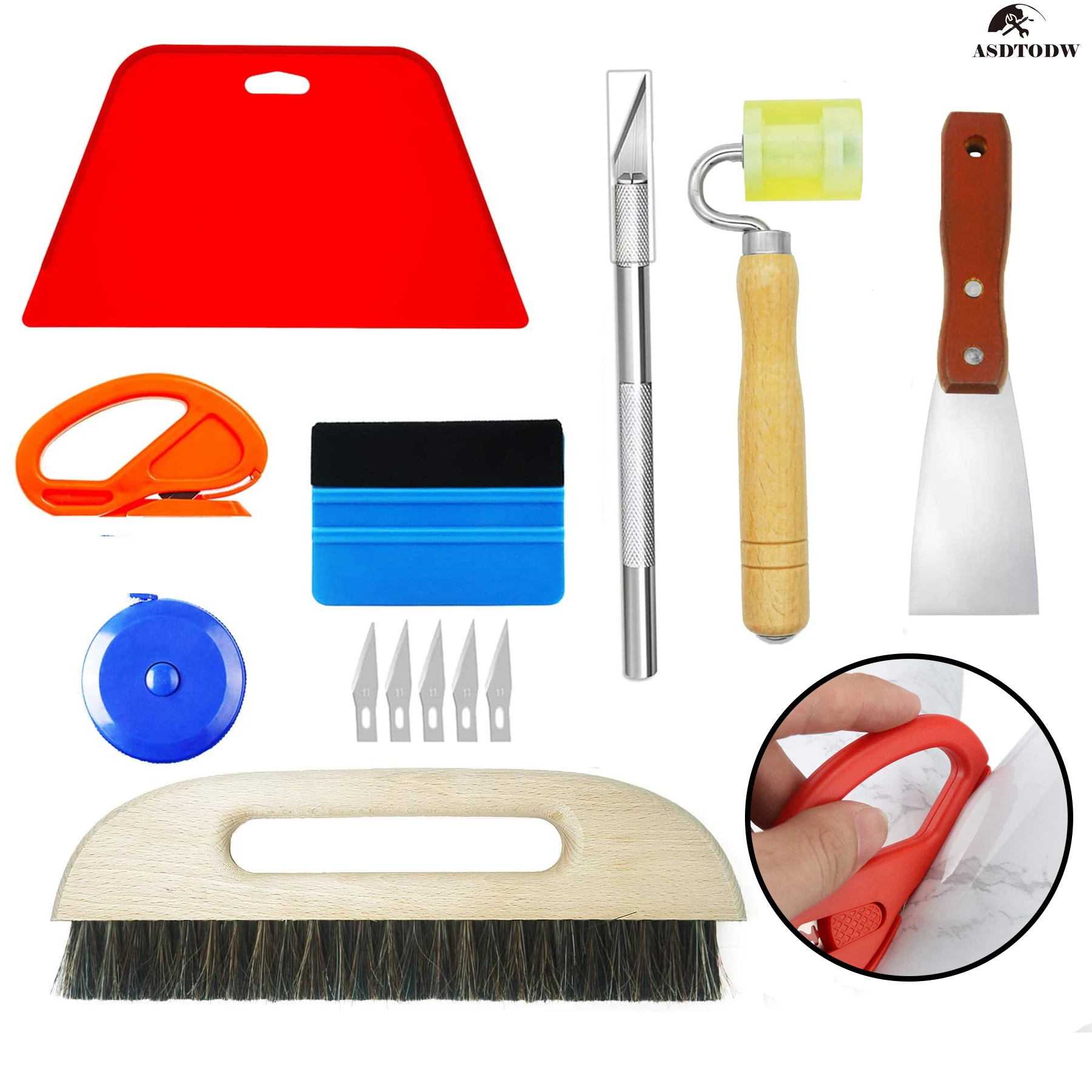 

1-13pcs Wallpaper Hanging Kit Wallpaper Smoothing Tool Window Film Tinting Tools Vinyl Wrap Kit Precut/Auto Window Tint Kit