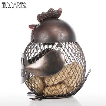 

Escultura Metal Coin Box Chick Coin Bank Handmade Practical Metal Craft Coffee Color Crafts Favor Gift Home Decoration