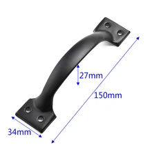 

Hardware Iron Art Pull Garage Gate Door Handle Black Cast Iron Furniture Hardware Home Shed Garage For Sliding Barn Door Pull