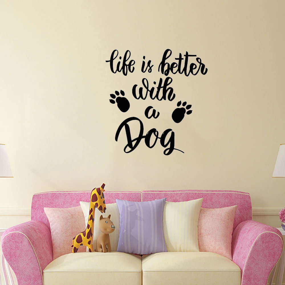 Pet Grooming Salon Wall Sticker Four Paw Pet Store Lovers Dog Cat Veterinary Clinic Dector Wallaper