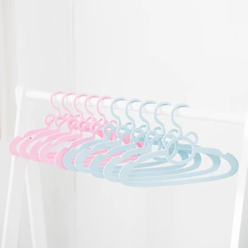 

29.5cm 10 pcs/lot Cute Cartoon Clothes Hangers for Kids Anti-skid Plastic Baby Hangers with Slot Children's Clothing Hanging