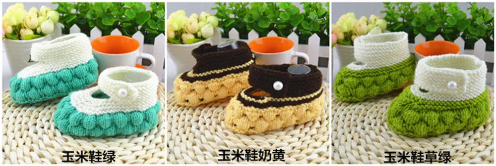 Милая вязаная шерстяная обувь для путешествий с милыми мультяшными животными и цветами; детская обувь(готовые изделия