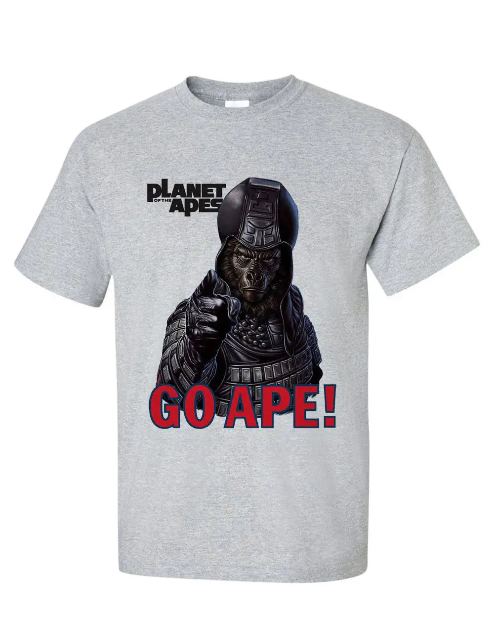 Планета обезьян Go Ape! Футболка Ретро sci fi оригинальный фильм Серый Хизер футболка