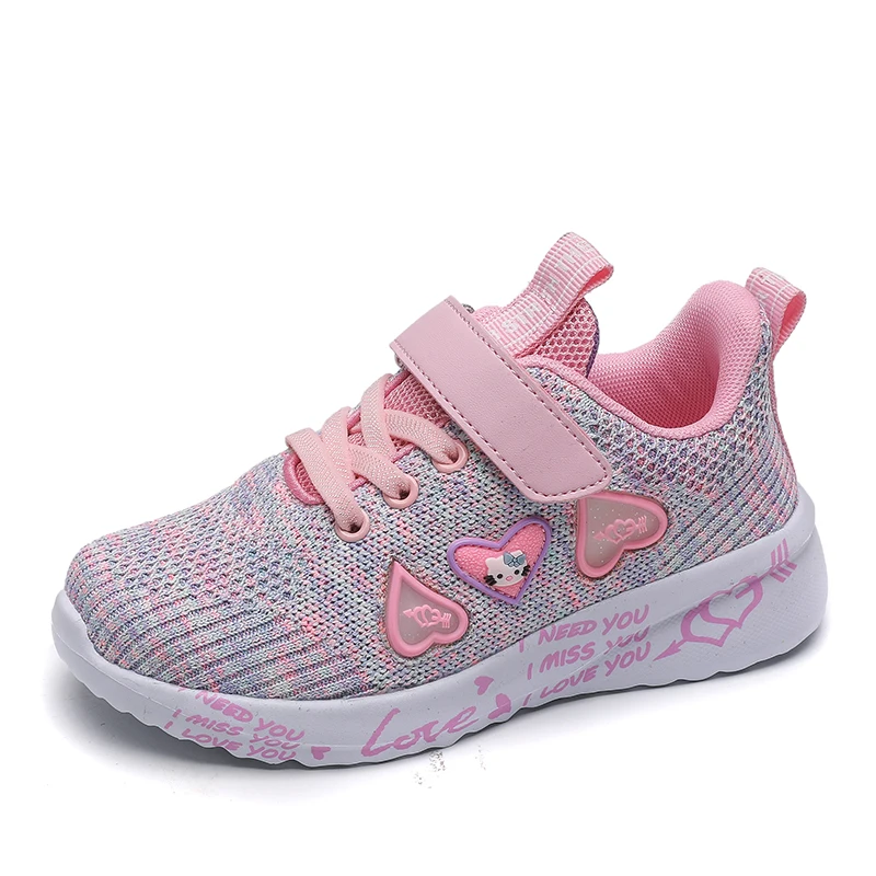 Новинка осени, детская сетчатая обувь, кроссовки для девочек, детская обувь для мальчиков, Уличная Повседневная обувь, модная брендовая спортивная обувь, GTU-035 - Цвет: Dou-Pink