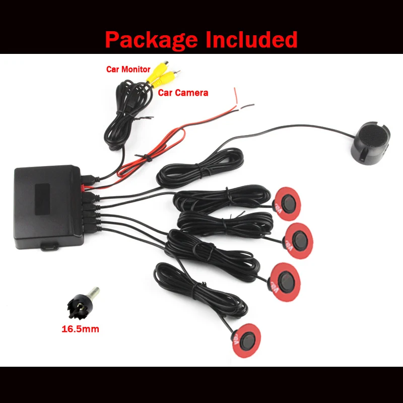 Koorinwoo Parktronic 13MM Flat Rotation Car Parking Sensors 8/6/4 Backlight Front Rear Buzzer 12V For Andriod DVD Video System parking sensor kit led parking sensor kit parking sensor car led parking sensor