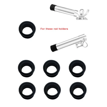 

6pcs Round Rubber Accessories Practical Rod Holder Insert Protector Replacement UV Stabilised Rack Black Fishing For 50.8mm Tube