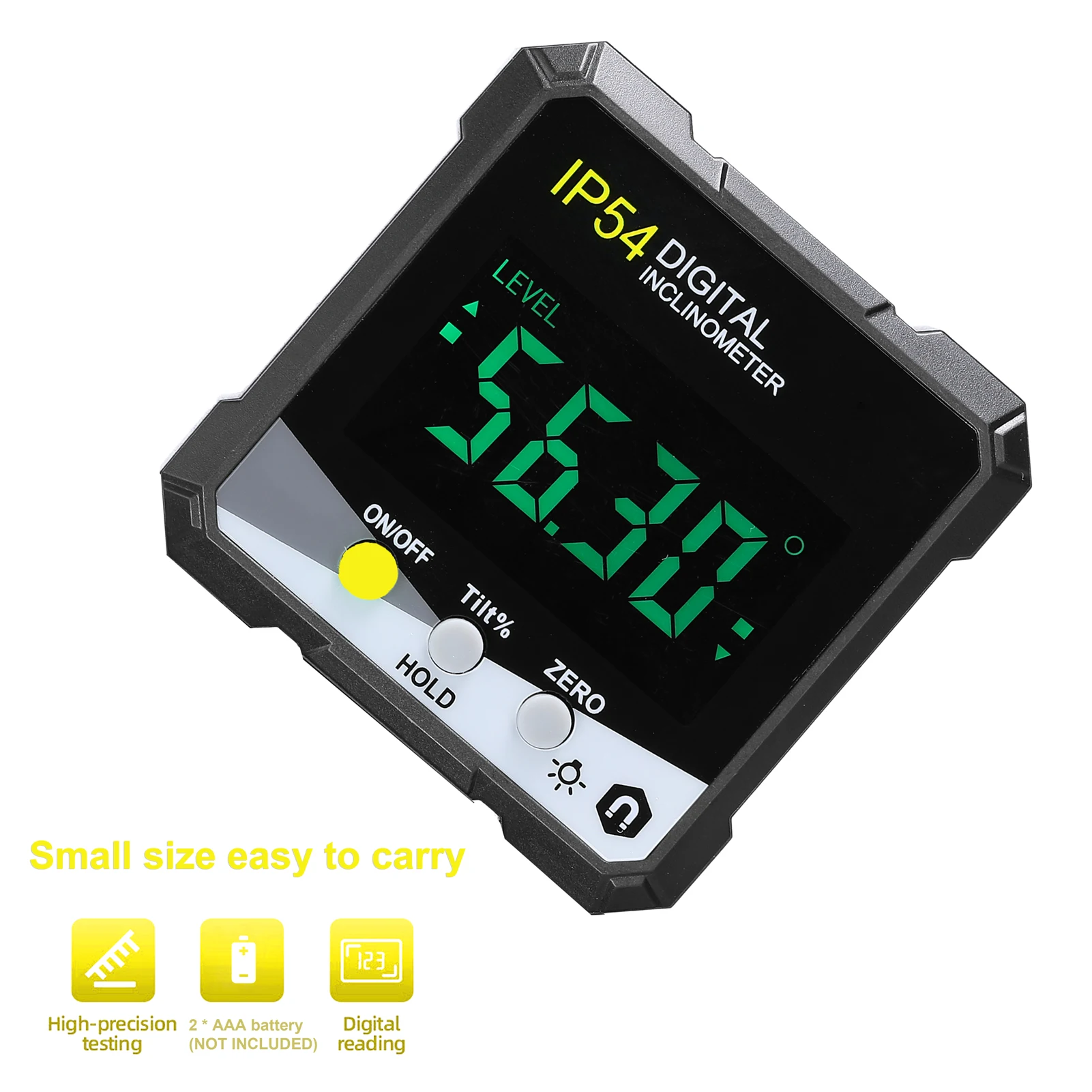 IP54 4*90&deg; Digital Inclinometer LCD Backlight Digital Protractor Slope Meter Angle Ruler Single-side Magnetic Protractor