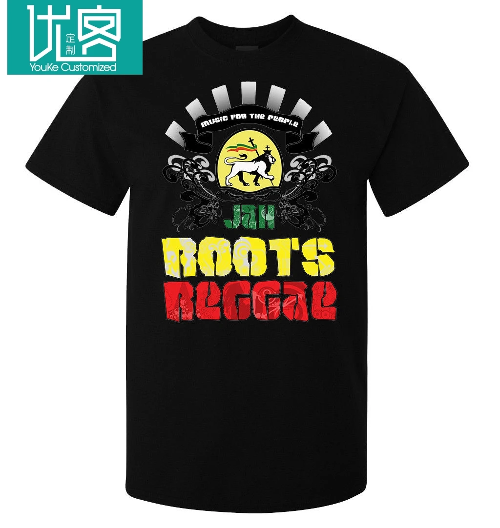 Jah roots Регги Музыка для людей Лев Иуды искусство Мужская футболка черный топ