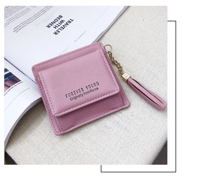 New Korean version of women's three-fold short small and fresh zipper student multi-functional portable buckle wallet wallet