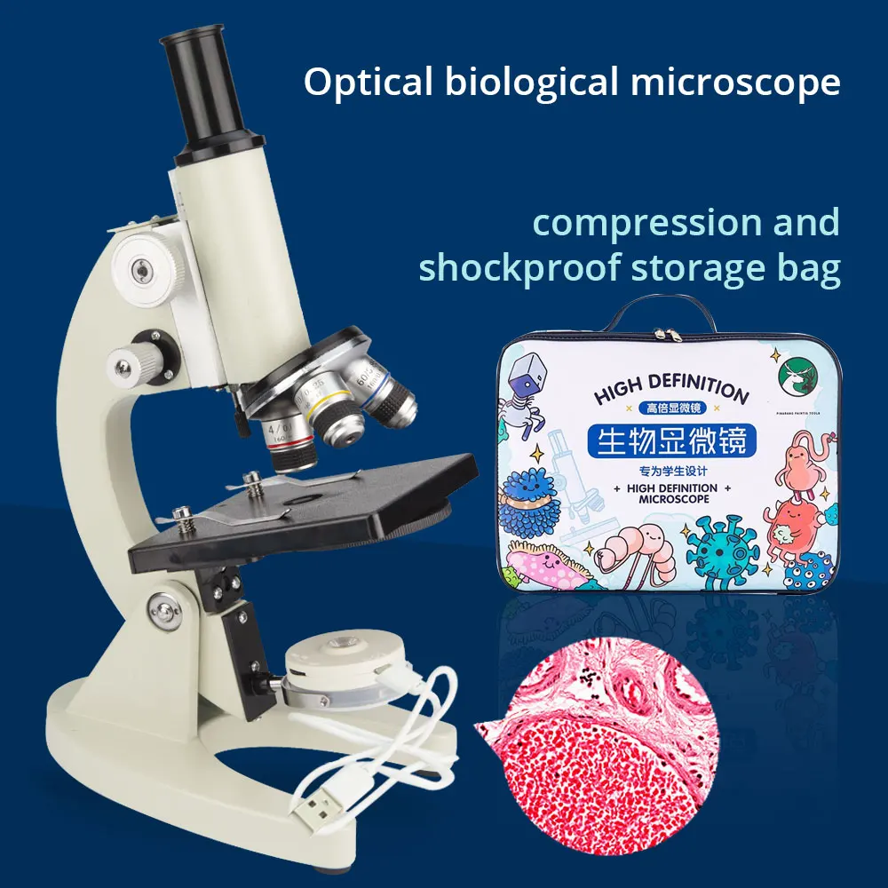 4010000XOpticalBiologicalMicroscopeUSBLEDLightStudentsChildren