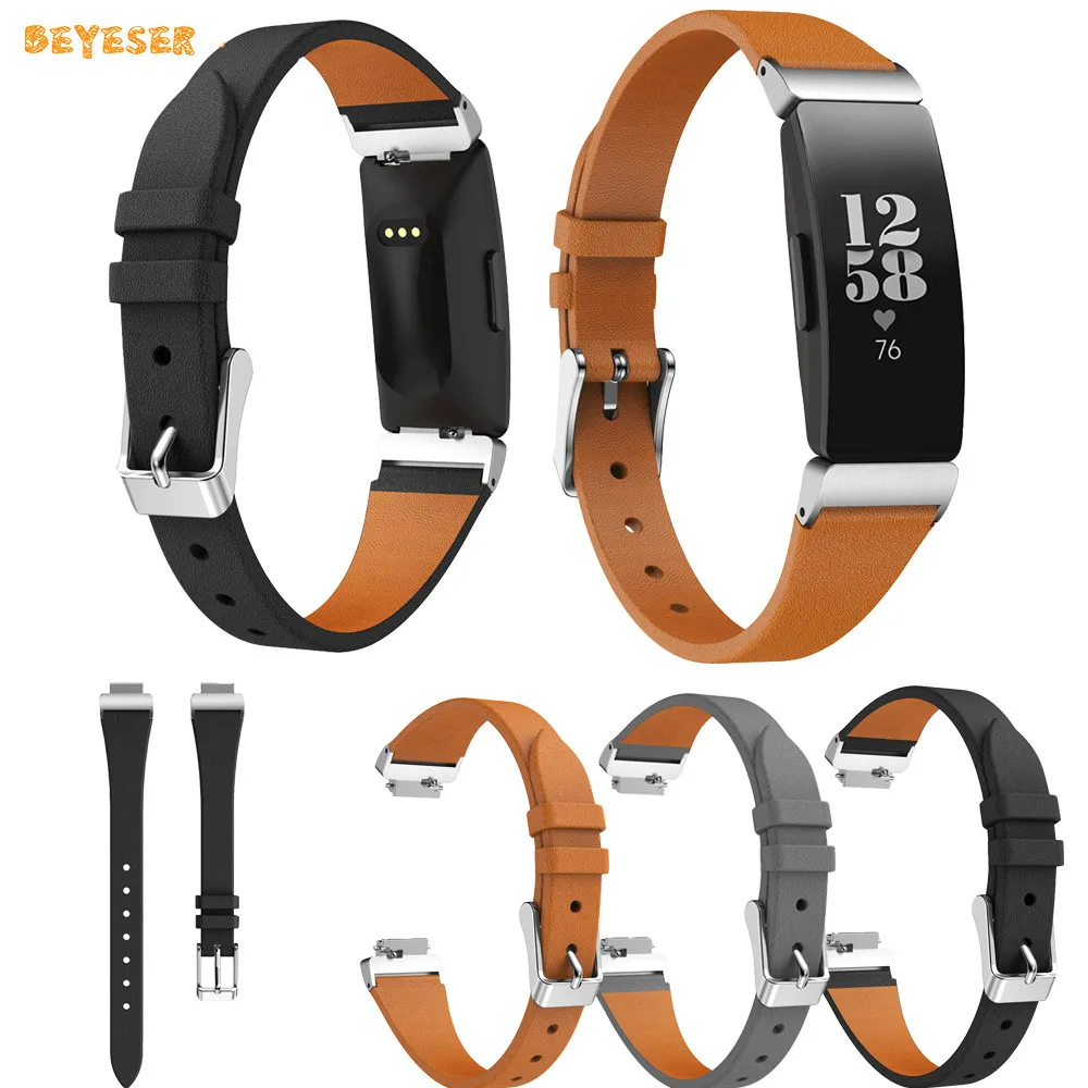 

Leather Strap Replacement Watchband For Fitbit Inspire HR Smartwatch Band Fashion Luxury Wristband Bracelet Watch Accessories