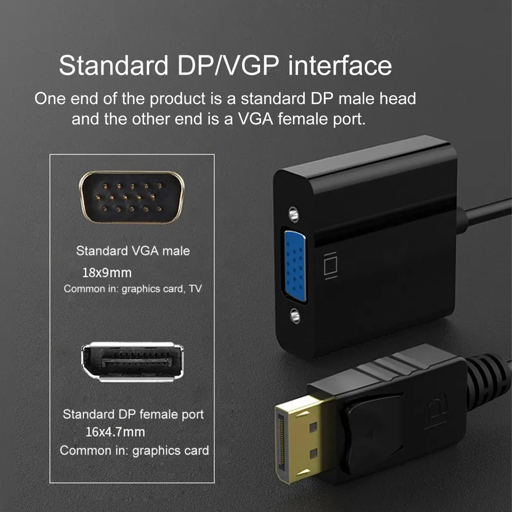 DP порт дисплея штекер вставной конвертер для VGA кабель адаптера для ПК ноутбук VGA Кабельный адаптер-переходник