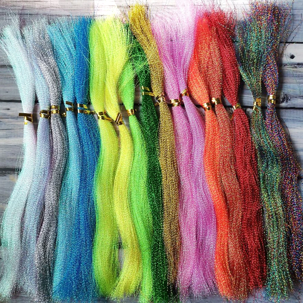 3/10 bundles Fly Fishing Tying 100 or 350 strands 27 31cm Flashabou