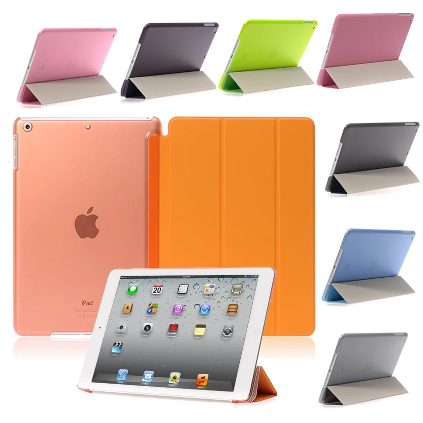 Slim Carteira Stand Case para Ipad Air Ipad Air Smart Auto-sono Capa Protetora A1566 A1567 Pvc 97