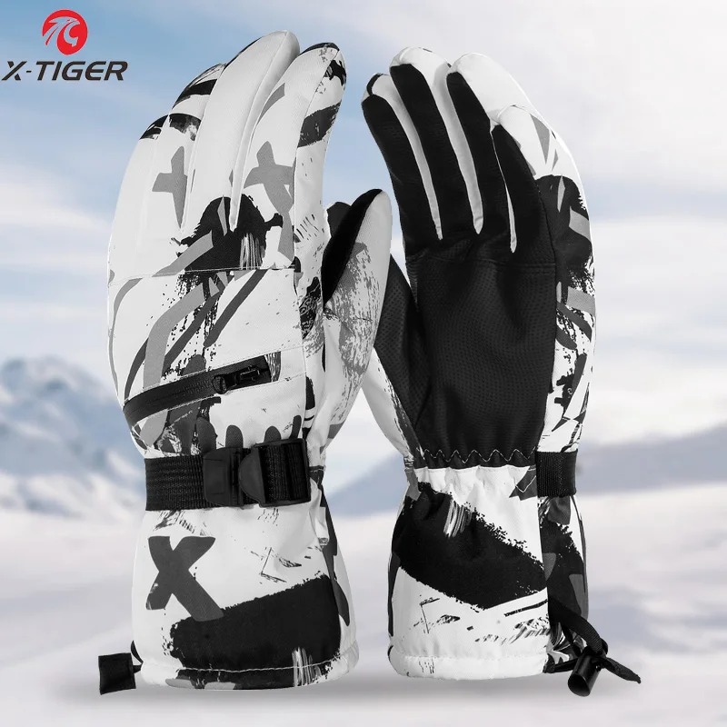 Winter Gloves Touch-Screen Snowboard Warm Waterproof Women X-TIGER Non-Slip Mens