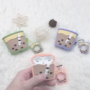 

For AirPods Pro Case fashion Milk tea bottle silicon box headset Protective cover funda For Airpods Pro 3 Earphone case coque