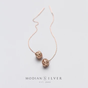

Modian Long Chian Ball of Yarn Dangle Earring for Women Gift Geometric Line Sterling Silver 925 Drop Earring Fine Jewelry