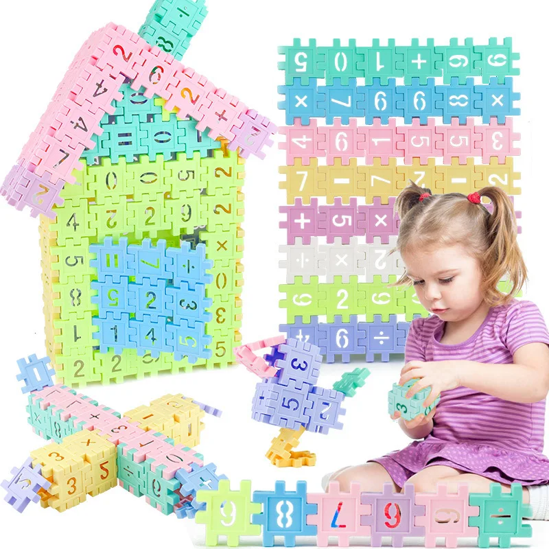 

[Yong da li] Assembled Geometric Shapes Cognitive Intelligence with Numbers Building Blocks Children Educational Building Blocks