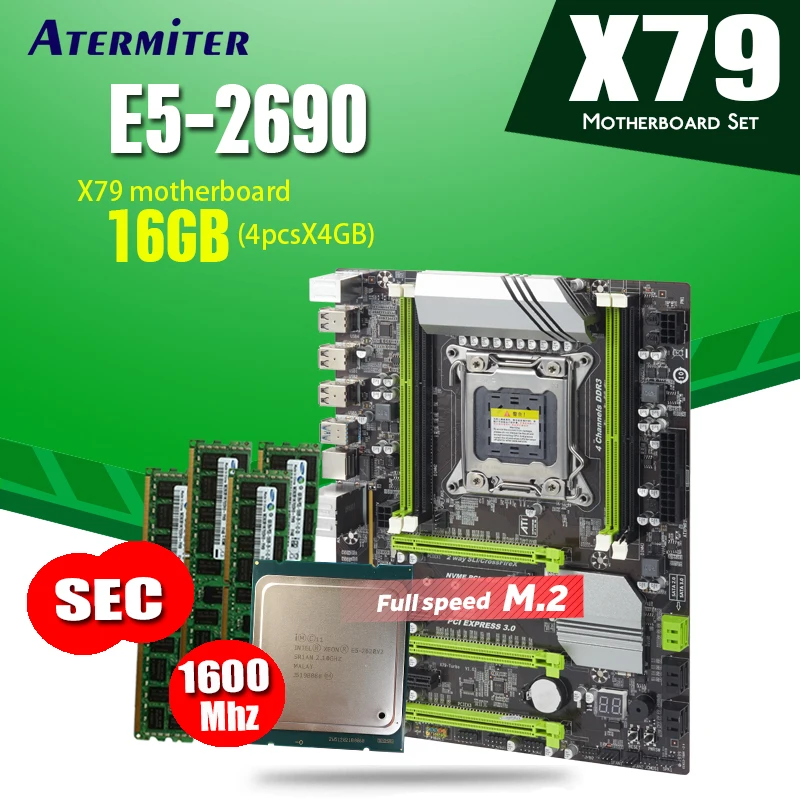 Atermiter X79 Turbo placa base LGA2011 ATX combos E5 2690 CPU 4 Uds x ...