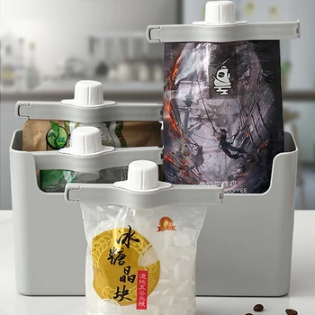 

5pcs Food Bag Clips Plastic Cap Sealer Clips Sealing Clamp with Pour Spouts for Kitchen Food Storage of Powder Seasoning XH8Z