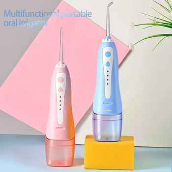 

Water Flosser Oral Irrigator Dental USB Rechargeable Waterproof Portable Dental Water Jet Teeth Cleaner 6 Jet Tips 4 Modes 300ML