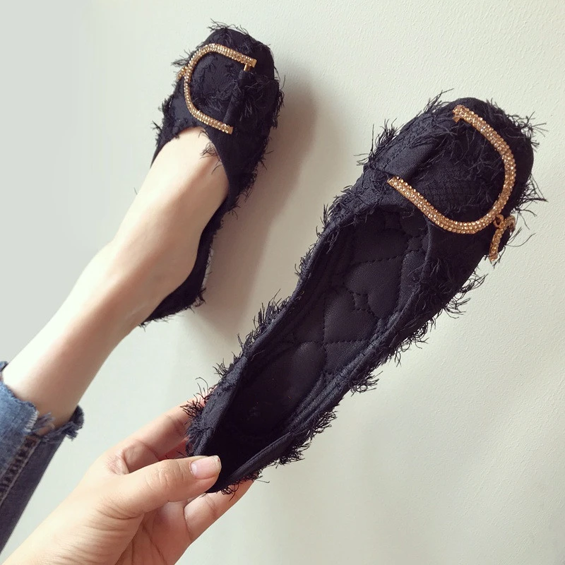 Bowknot Round Toe Patent Leather Foldable Flats Ballet Soft Women Shoes Big Sz