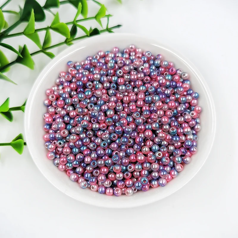 New Mix Rainbow Color Round 3mm ABS Imitation Pearl Plastic Beads Hole 1.0mm Loose Beads Diy Jewelry Necklace Making 1000PCS - Цвет: C13