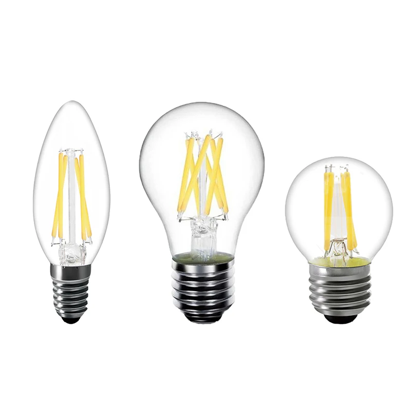 

2PCS/Lot Retro LED Bulb 2W 4W 6W 8W NOT Dimmable E14 E27 Base Warm White Filament AC 220V ST64 A60 G45 C35 C35L Edison