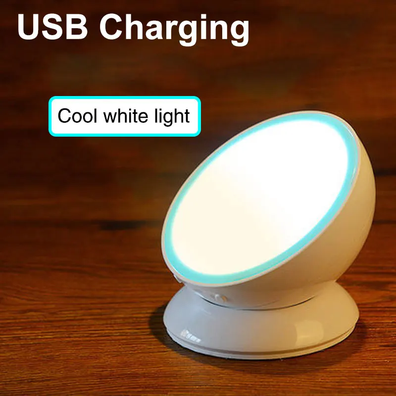 USB-write 360 градусов вращающийся глаз Сенсор Ночной светильник с внутренним наполнителем станут отличным подарком лампа USB Перезаряжаемые при обнаружении движения индукционный энергосберегающая лампа - Испускаемый цвет: USB-write