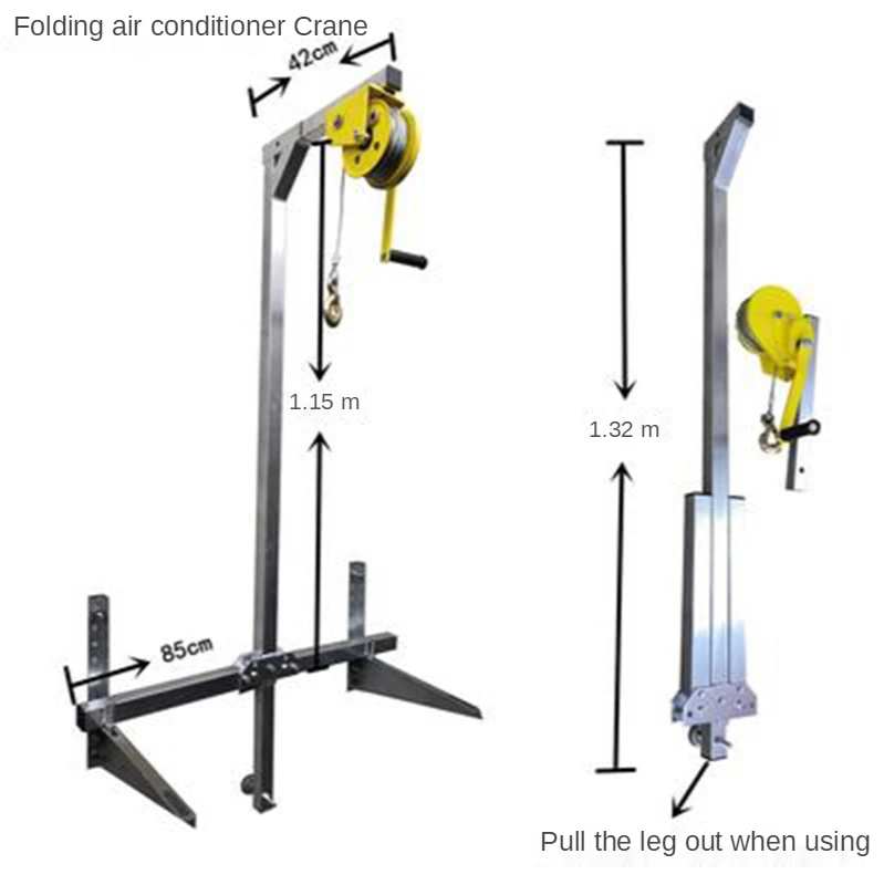 Manual Stainless steel outside installation lifting tool crane folding