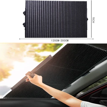 

JGAUT 46/65/70/80CM Retractable Foldable Cooling Insulation Anti-UV Car Window Sunshade Windshield Sunshade Cover Shield Curtain