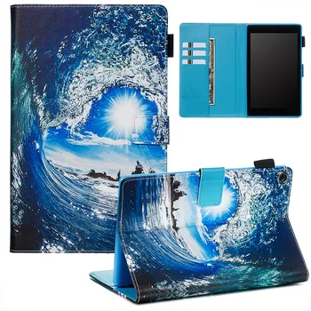 

HYYGEDeal Flower pattern Wallet ID Card Holder Shockproof tablet case for Amazon All New Fire HD 8 2016 2017 2018